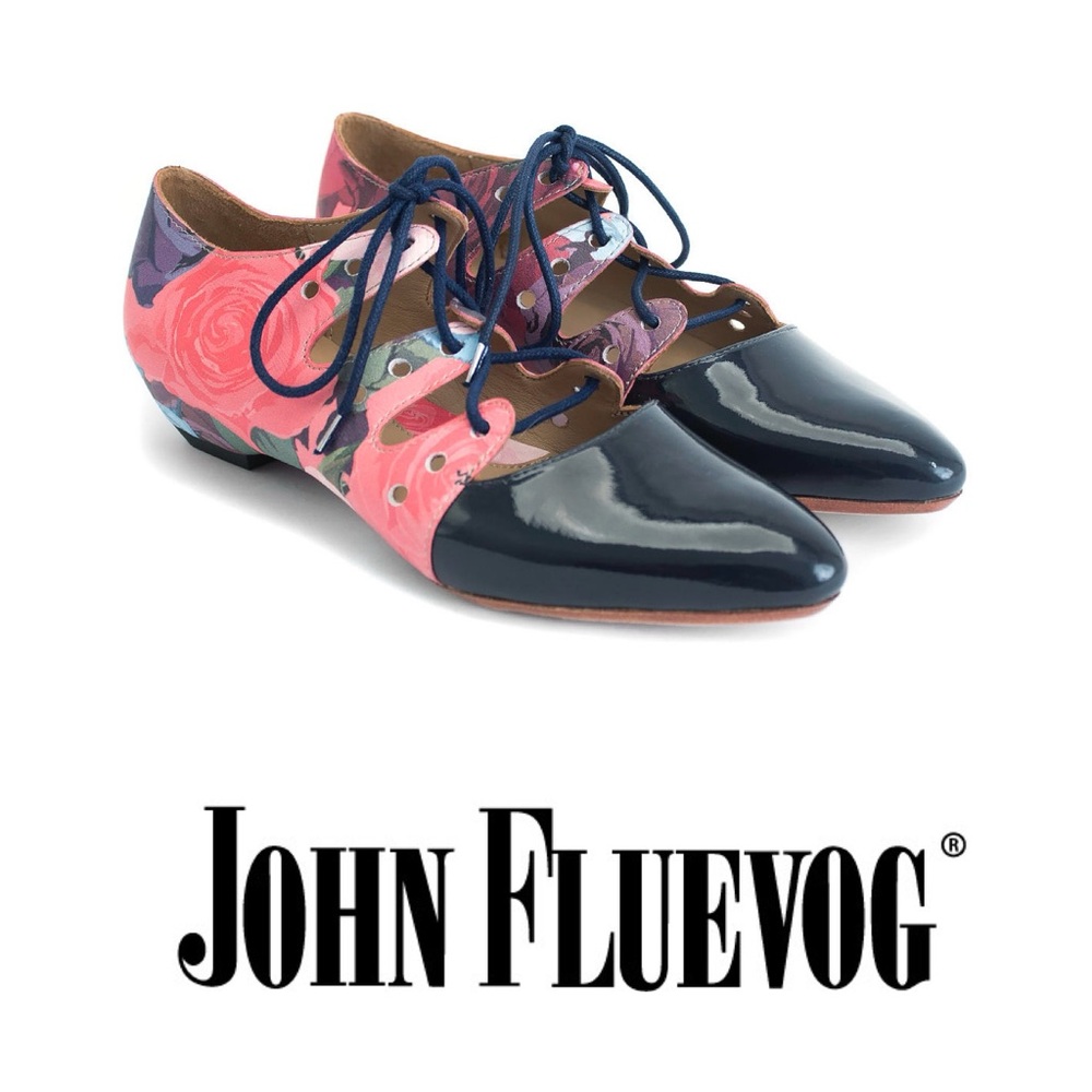 BRAND NEW - John Fluevog Power Coal
Two-Toned Lace-Up Shoe - Size 7
Floral